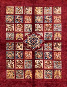 Abstract Red Modern Rug, abs683