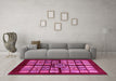 Machine Washable Abstract Pink Modern Rug in a Living Room, wshabs683pnk