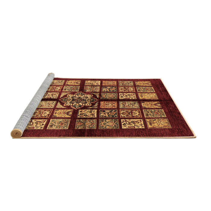 Sideview of Machine Washable Abstract Brown Modern Rug, wshabs683brn
