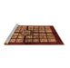 Sideview of Machine Washable Abstract Brown Modern Rug, wshabs683brn