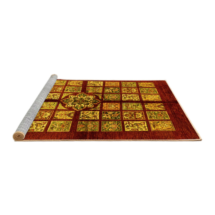 Sideview of Machine Washable Abstract Yellow Modern Rug, wshabs683yw