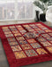 Abstract Red Modern Rug in Family Room, abs683