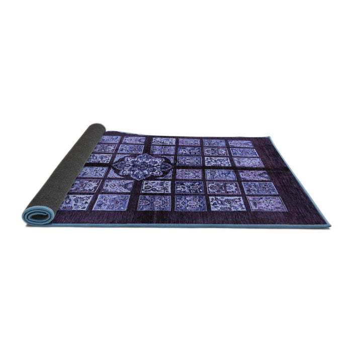 Sideview of Abstract Blue Modern Rug, abs683blu