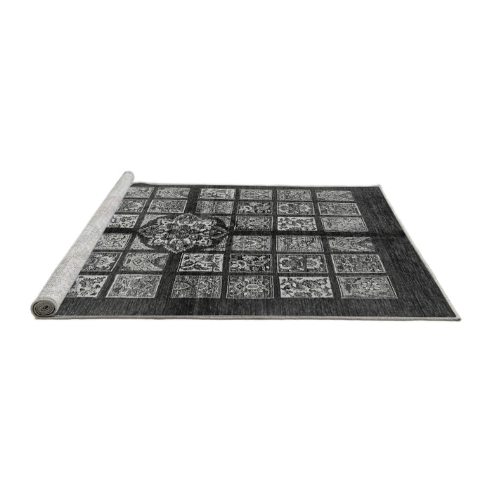 Sideview of Machine Washable Abstract Gray Modern Rug, wshabs683gry
