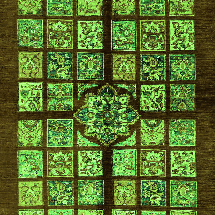 Machine Washable Abstract Green Modern Area Rugs, wshabs683grn