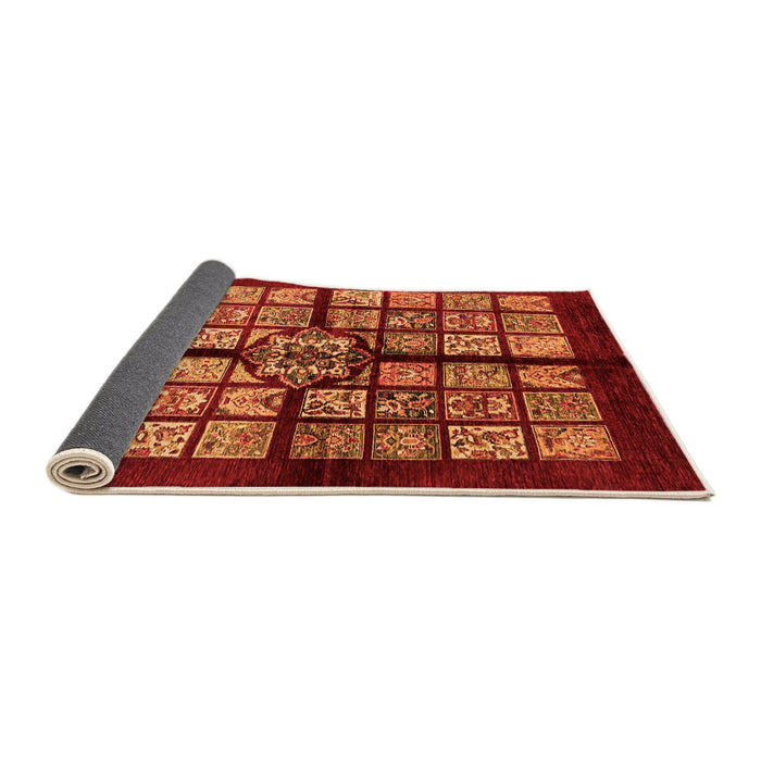 Sideview of Abstract Orange Modern Rug, abs683org