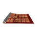 Sideview of Abstract Orange Modern Rug, abs683org