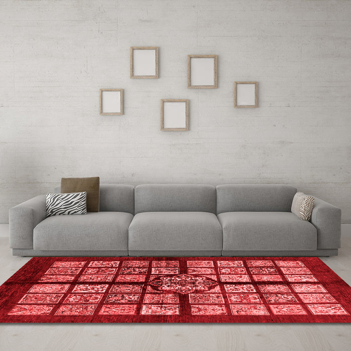 Modern Red Washable Rugs