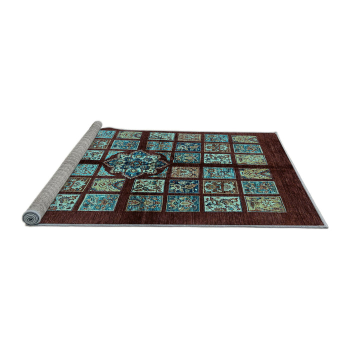 Sideview of Machine Washable Abstract Light Blue Modern Rug, wshabs683lblu