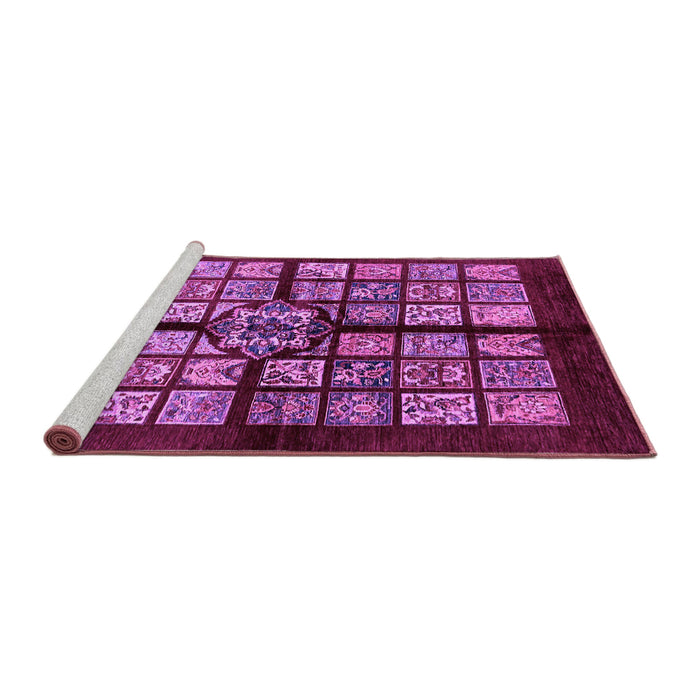 Sideview of Machine Washable Abstract Purple Modern Area Rugs, wshabs683pur