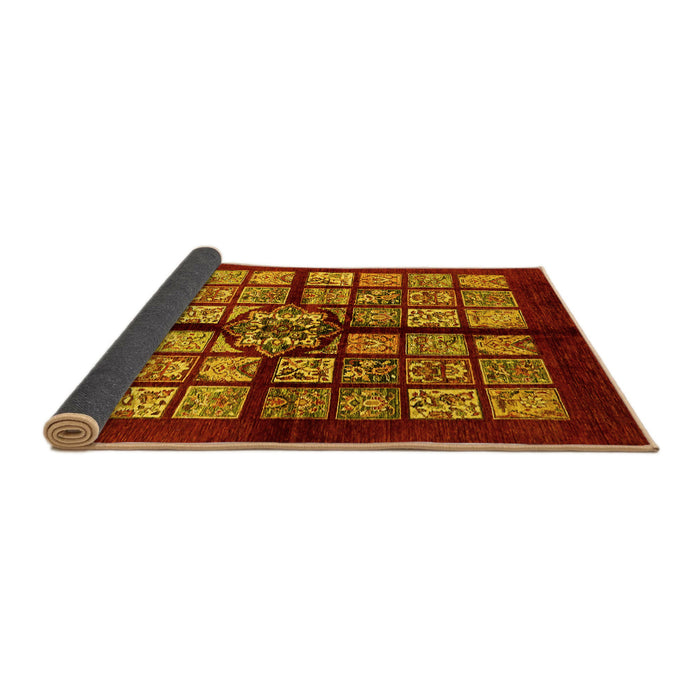 Sideview of Abstract Yellow Modern Rug, abs683yw