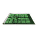 Sideview of Machine Washable Abstract Emerald Green Modern Area Rugs, wshabs683emgrn