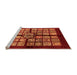 Sideview of Machine Washable Abstract Orange Modern Area Rugs, wshabs683org