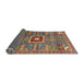 Sideview of Abstract Brown Red Modern Rug, abs684