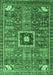 Machine Washable Abstract Emerald Green Modern Area Rugs, wshabs684emgrn