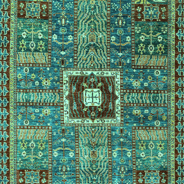 Machine Washable Abstract Turquoise Modern Area Rugs, wshabs684turq
