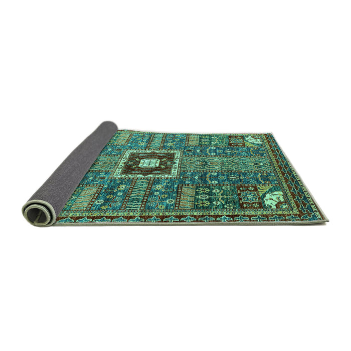 Sideview of Abstract Turquoise Modern Rug, abs684turq