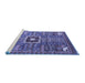 Sideview of Machine Washable Abstract Blue Modern Rug, wshabs684blu