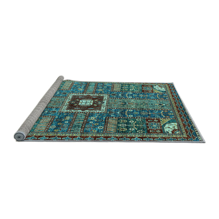 Sideview of Machine Washable Abstract Light Blue Modern Rug, wshabs684lblu