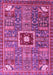 Machine Washable Abstract Pink Modern Rug, wshabs684pnk