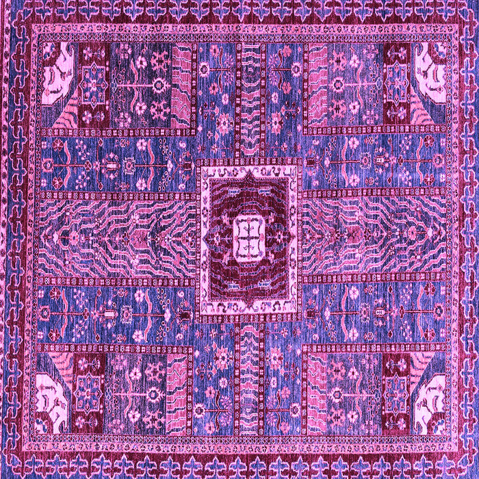 Square Machine Washable Abstract Purple Modern Area Rugs, wshabs684pur
