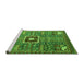 Sideview of Machine Washable Abstract Green Modern Area Rugs, wshabs684grn