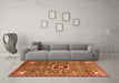 Machine Washable Abstract Orange Modern Area Rugs in a Living Room, wshabs684org