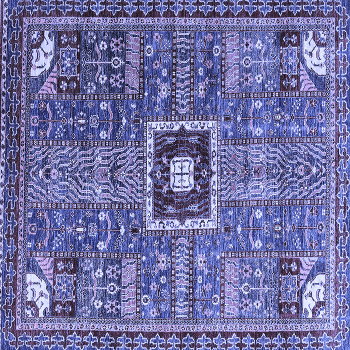 Square Machine Washable Abstract Blue Modern Rug, wshabs684blu