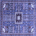 Square Abstract Blue Modern Rug, abs684blu