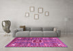 Machine Washable Abstract Pink Modern Rug in a Living Room, wshabs684pnk