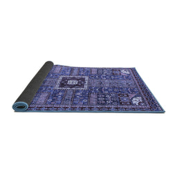 Sideview of Abstract Blue Modern Rug, abs684blu