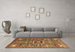 Machine Washable Abstract Brown Modern Rug in a Living Room,, wshabs684brn