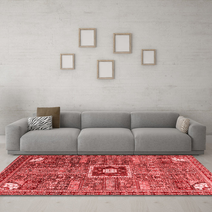 Modern Red Washable Rugs