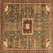 Square Abstract Brown Modern Rug, abs684brn