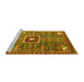 Sideview of Machine Washable Abstract Yellow Modern Rug, wshabs684yw