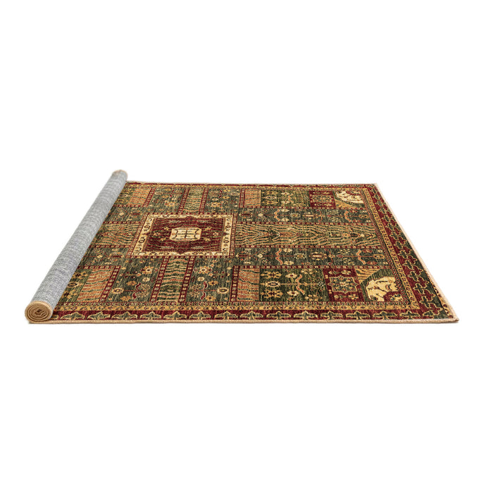 Sideview of Machine Washable Abstract Brown Modern Rug, wshabs684brn