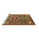 Sideview of Machine Washable Abstract Brown Modern Rug, wshabs684brn