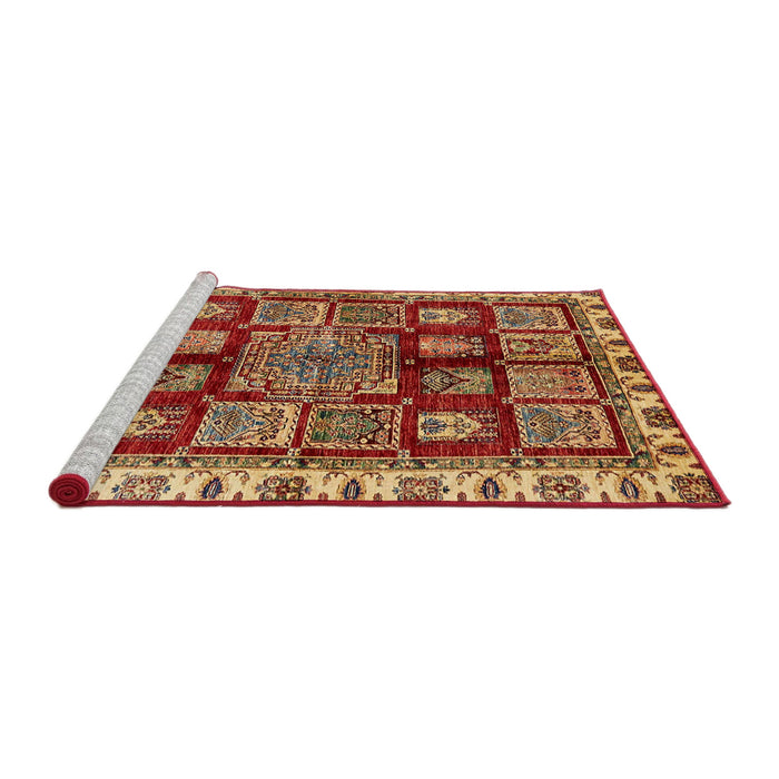 Sideview of Machine Washable Abstract Tomato Red Rug, wshabs685