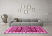 Machine Washable Abstract Pink Modern Rug in a Living Room, wshabs685pnk