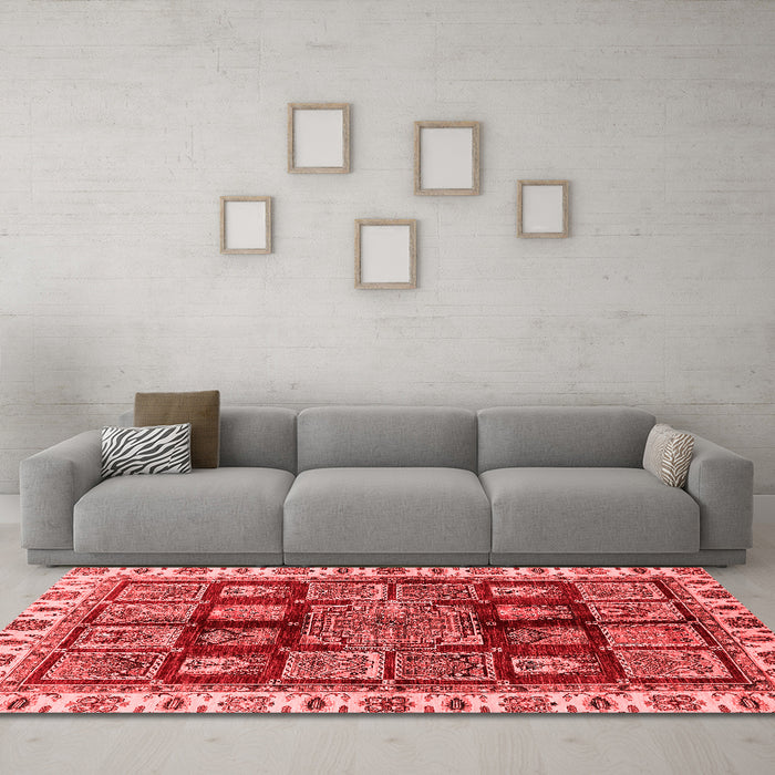 Modern Red Washable Rugs