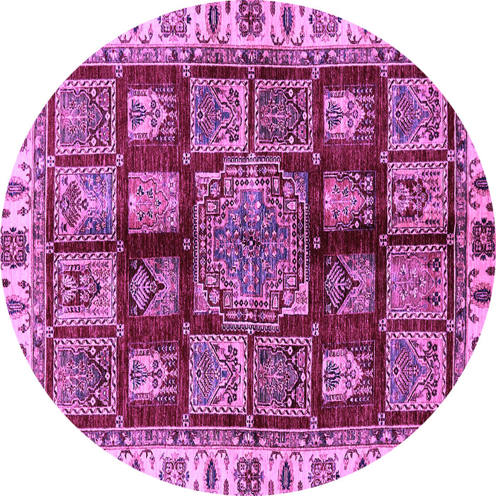 Round Machine Washable Abstract Purple Modern Area Rugs, wshabs685pur
