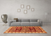 Machine Washable Abstract Orange Modern Rug, wshabs685org