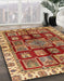 Abstract Red Modern Rug in Family Room, abs685