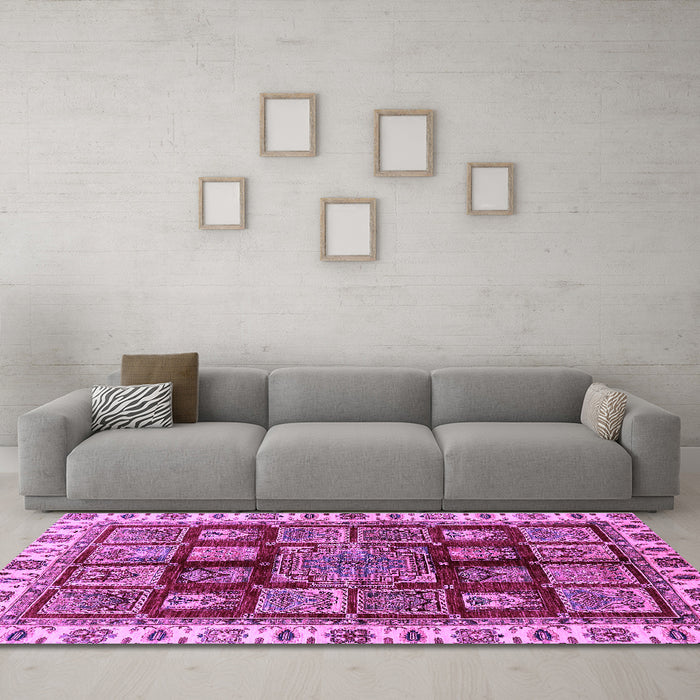Machine Washable Abstract Purple Modern Area Rugs in a Living Room, wshabs685pur