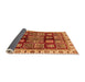 Sideview of Abstract Orange Modern Rug, abs685org