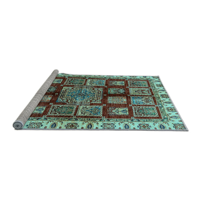 Sideview of Machine Washable Abstract Light Blue Modern Rug, wshabs685lblu