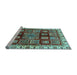 Sideview of Machine Washable Abstract Light Blue Modern Rug, wshabs685lblu