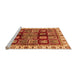 Sideview of Machine Washable Abstract Orange Modern Area Rugs, wshabs685org