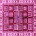 Square Machine Washable Abstract Pink Modern Rug, wshabs685pnk