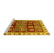 Sideview of Machine Washable Abstract Yellow Modern Rug, wshabs685yw